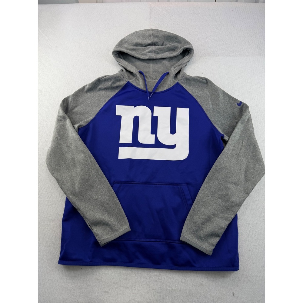 Nike NFL New York Giants Therma-FIT Pullover Hoodie Men's Medium Blue Gray